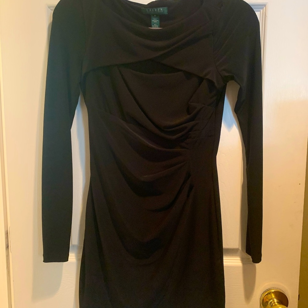 Ralph Laurel long sleeved black mini dress